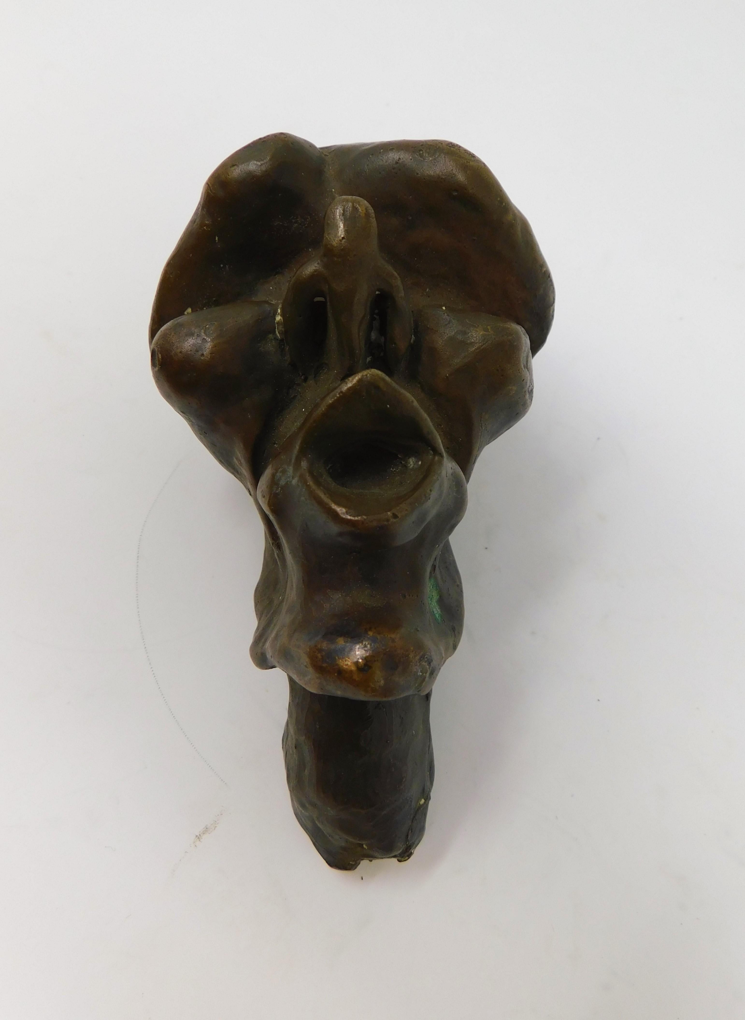 4 Bronze Brutalist Figurative Head Art Sculptures, Circa 1920 For Sale 3