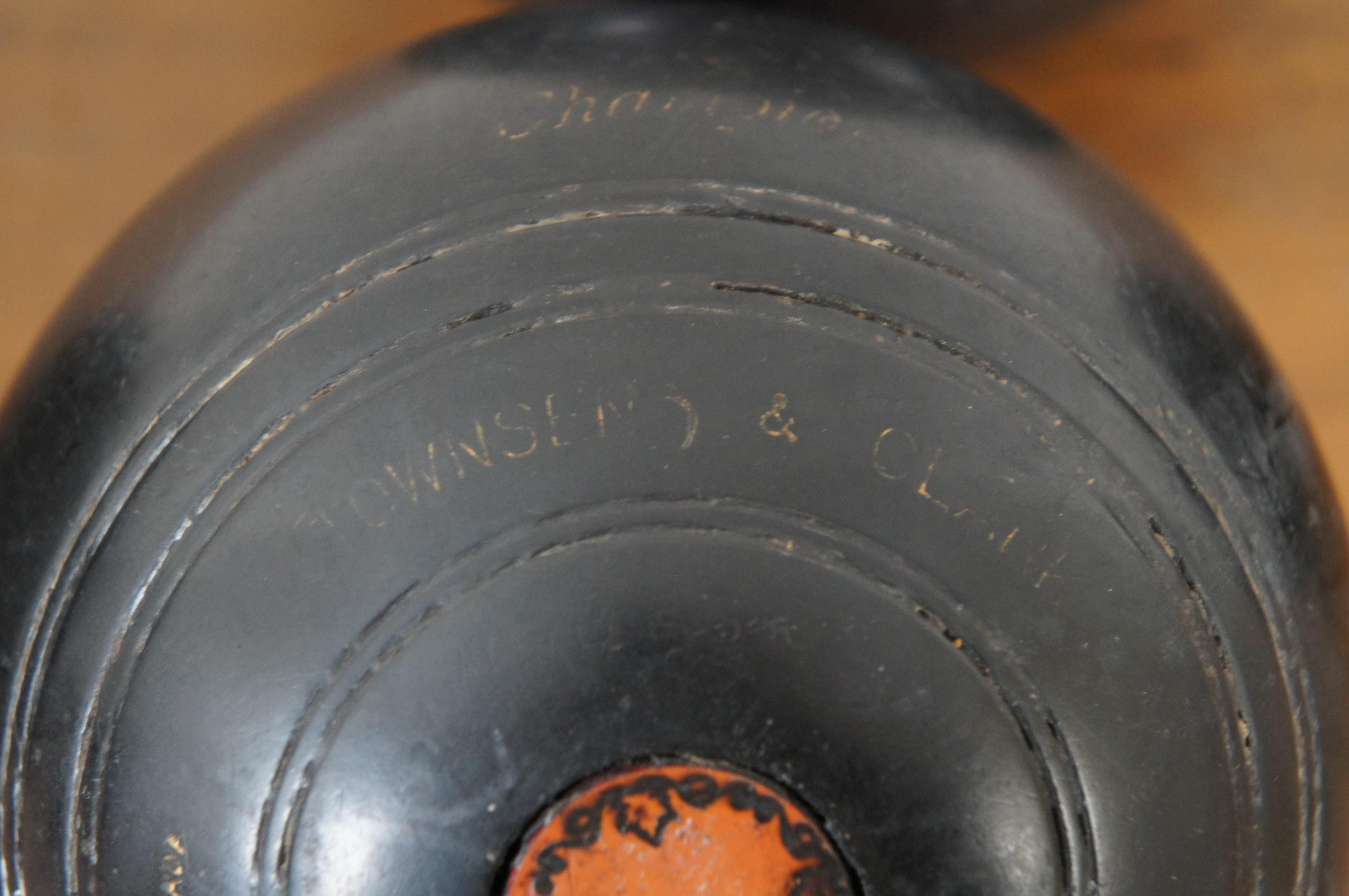 4 Bolas de juego de bochas de bolos sobre hierba Townsend & Clark Champion 1947 canadienses de 5 1