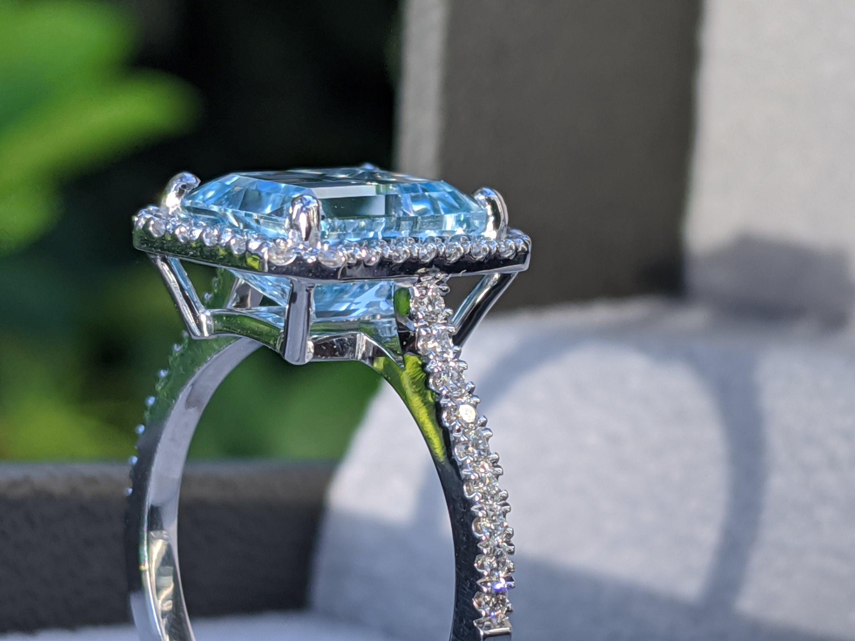4 carat aquamarine engagement ring