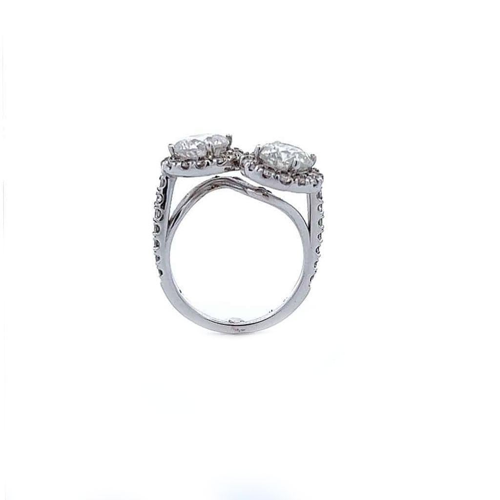 4 Carat 2-Stone Ring in 18K White Gold In New Condition For Sale In Tustin, CA