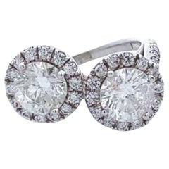 4 Carat 2-Stone Ring in 18K White Gold