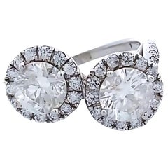 4 Carat 2-Stone Ring in 18K White Gold