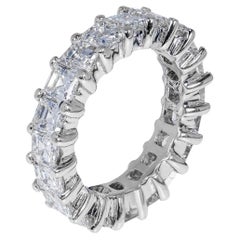 4 Carat Asscher Cut Diamond Eternity Band Certified