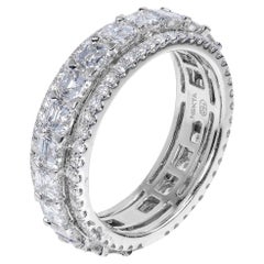 Bracelet d'éternité en diamants taille Asscher de 4 carats certifié
