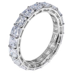 4 Carat Asscher Cut Diamond Eternity Band Certified