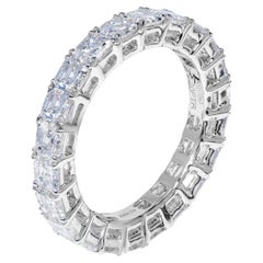 4 Karat Asscher-Schliff Diamant-Eternity-Ring, zertifiziert