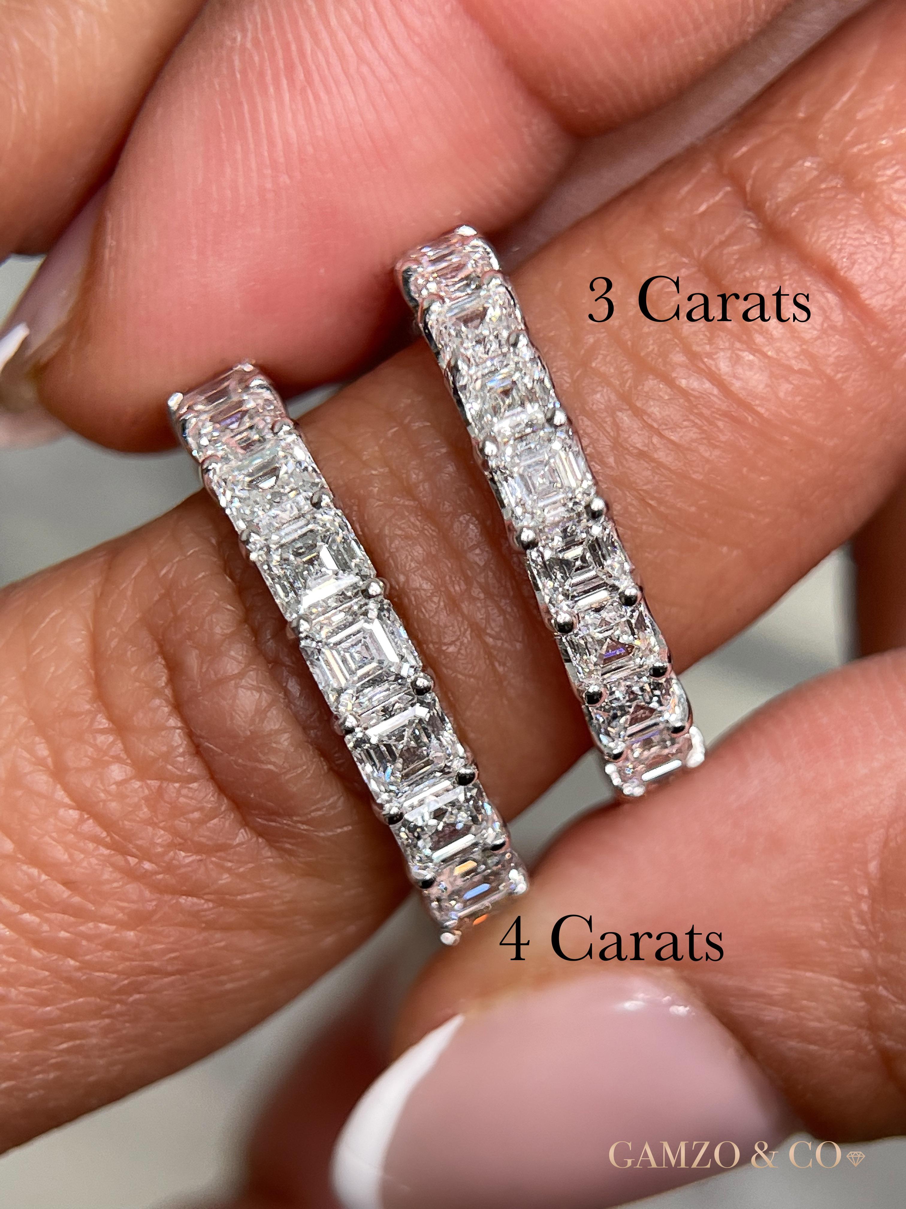 For Sale:  4 Carat Asscher Cut Natural Diamond Eternity Band 2