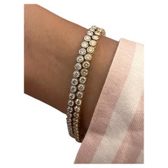 4 carat Bezel Setting Natural Diamond Tennis Bracelet in 14k Gold