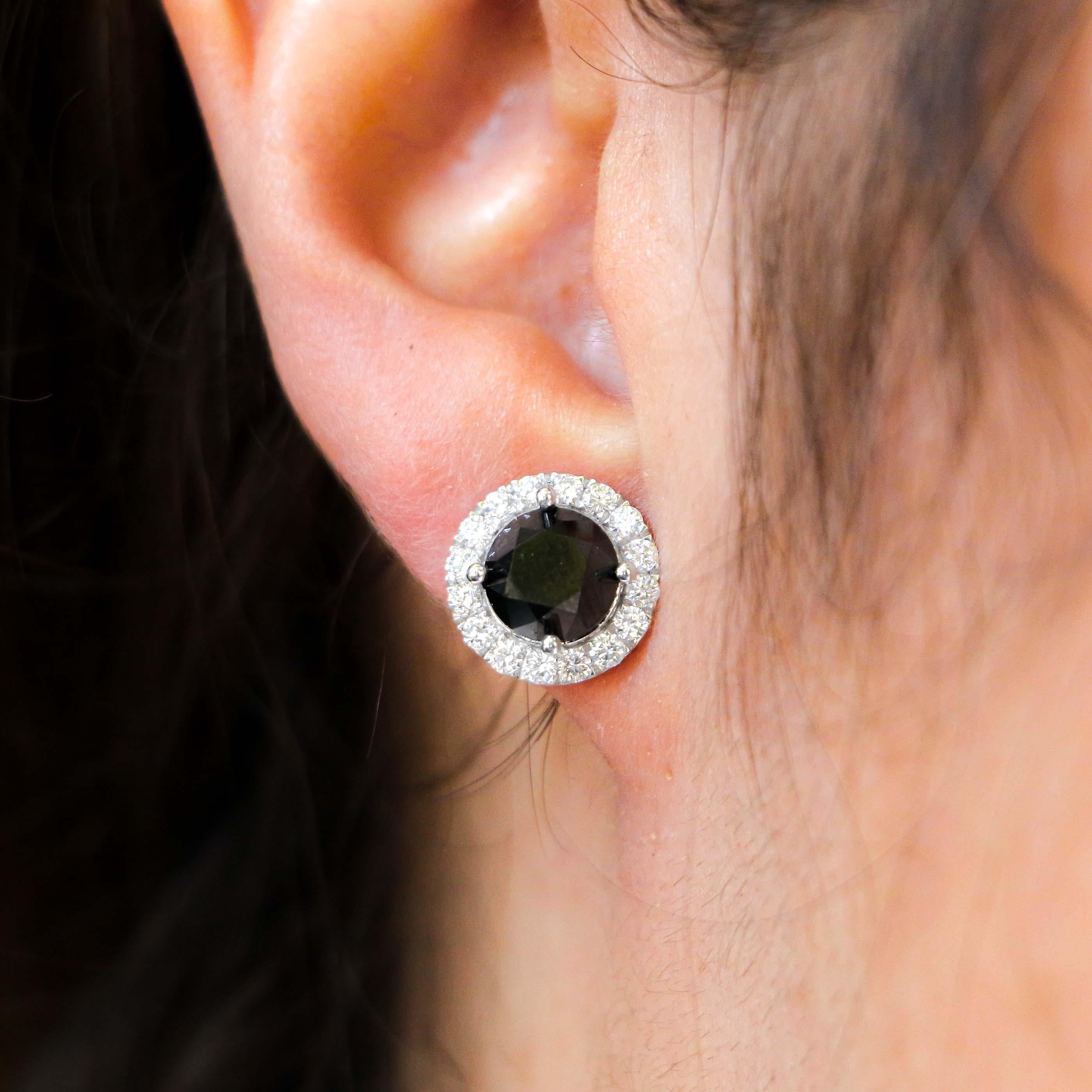 4 carat black diamond earrings