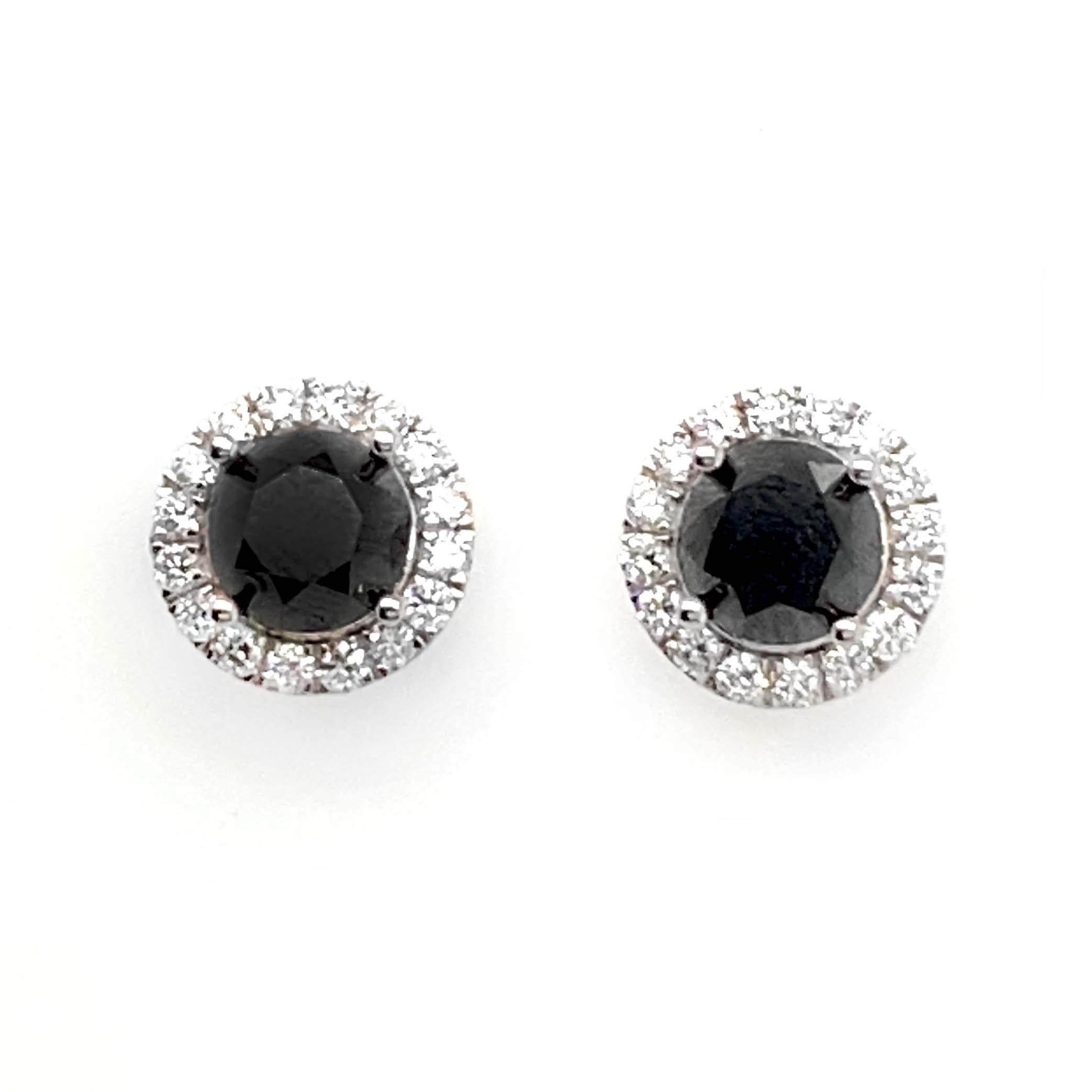 4 Carat Black Diamond Earring Studs In Good Condition For Sale In Carlsbad, CA