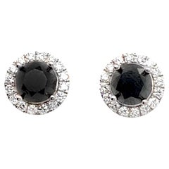 4 Carat Black Diamond Earring Studs