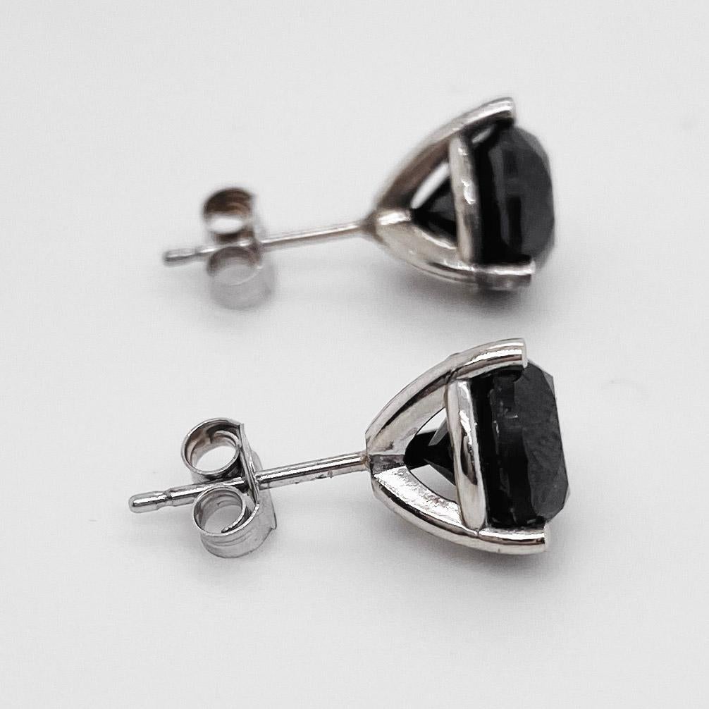 half carat black diamond earrings