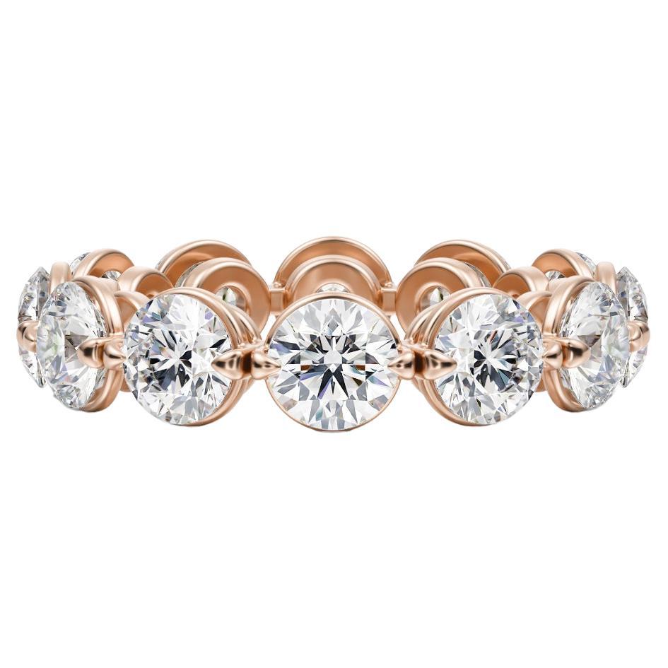 Anillo de eternidad redondo brillante de 4,00 quilates en oro rosa de 14 quilates