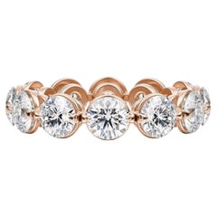 4 Carat Brilliant Round Eternity Band in Rose Gold