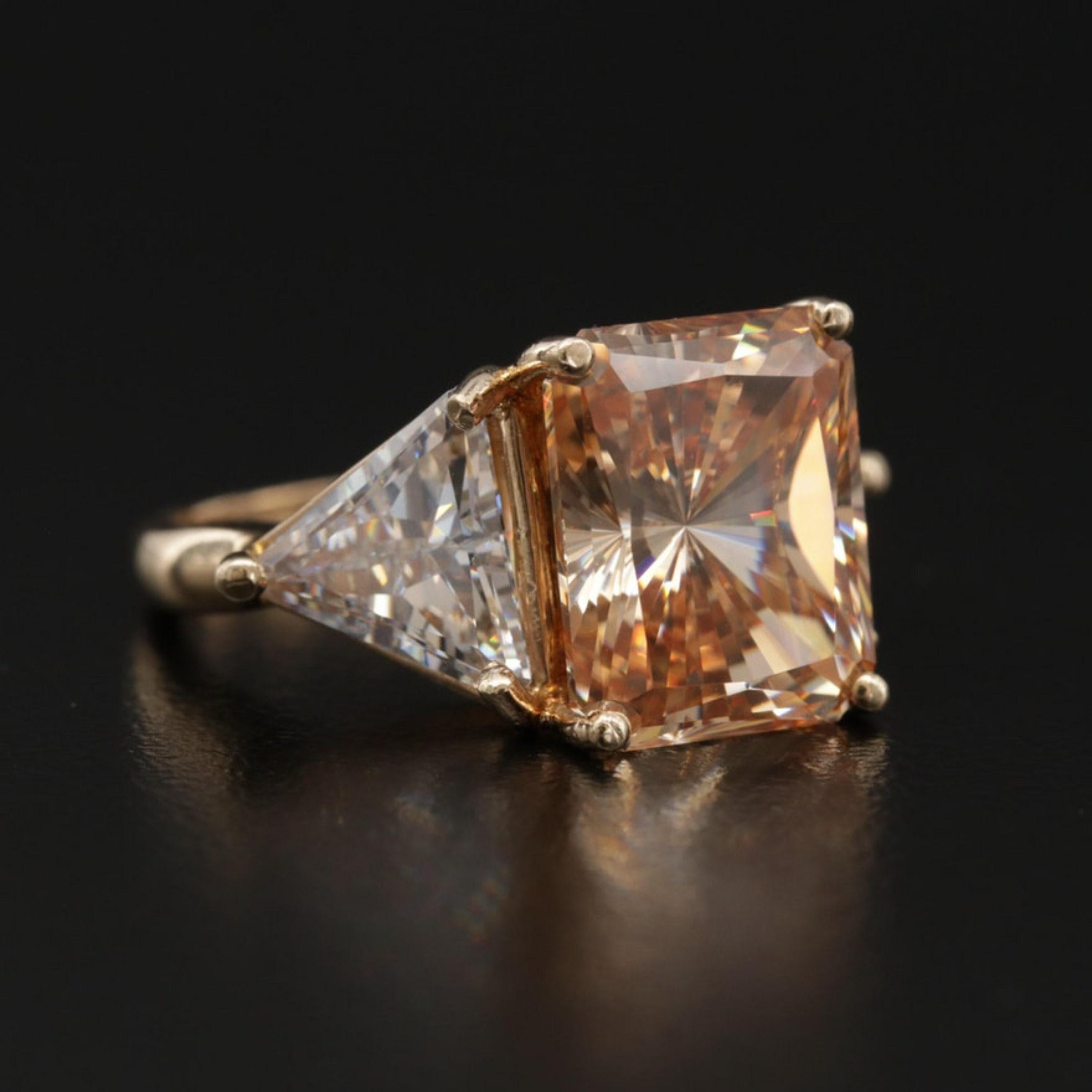 For Sale:  Art Deco 5 Carat Certified Natural Diamond Engagement Ring in 18K Yellow Gold 3