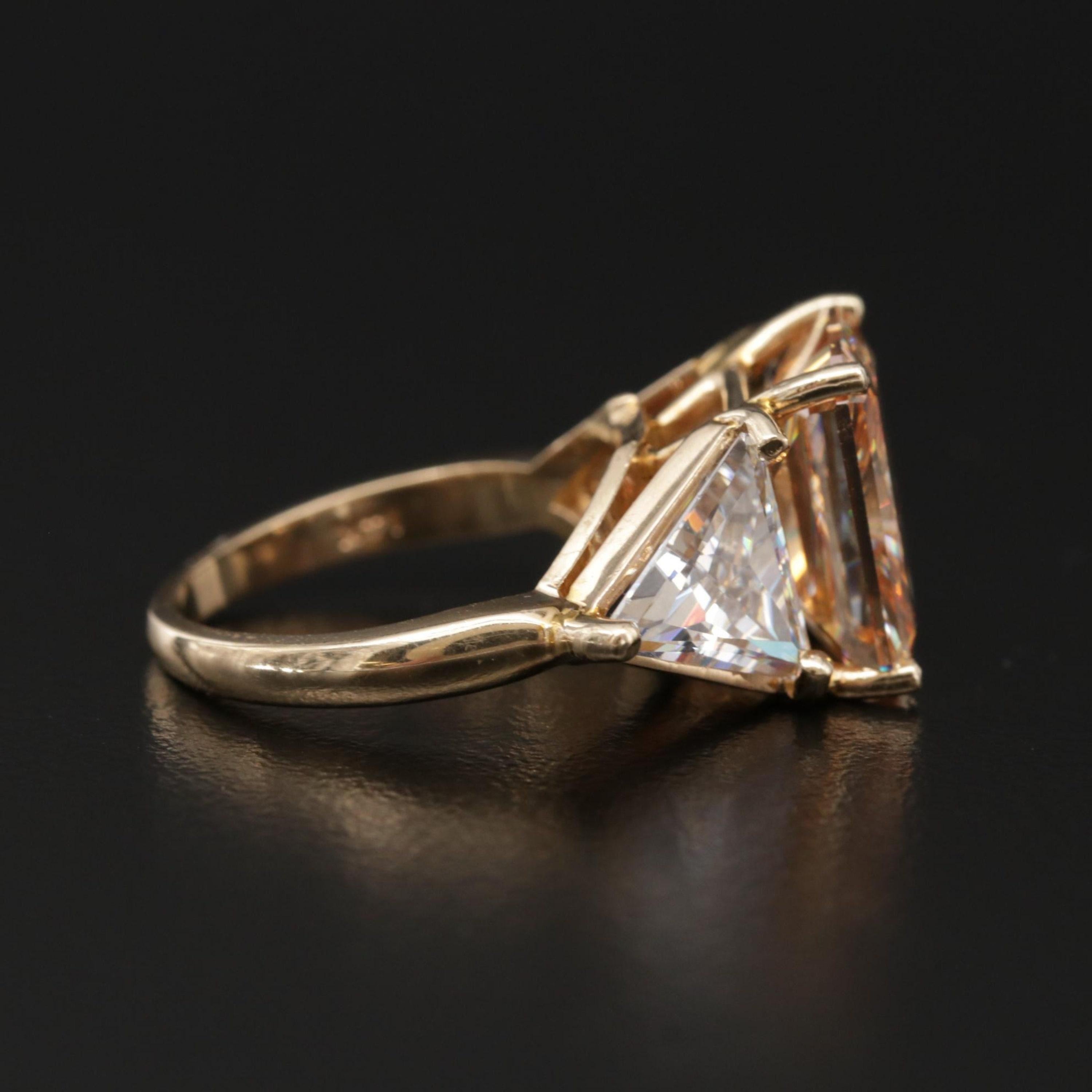 For Sale:  Art Deco 5 Carat Certified Natural Diamond Engagement Ring in 18K Yellow Gold 4