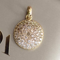 4 Carat Champagne White Diamonds 18 Karat Yellow Gold Pendant Glow by D&A