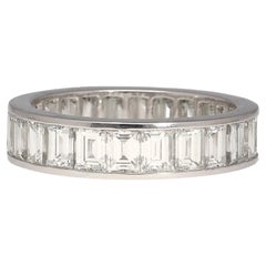 4 Carat Channel Set Baguette Cut Diamond Wedding Band Ring in Platinum 950