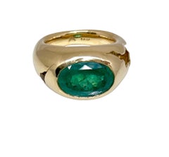 4 Carat Colombian Emerald Ring in 18k Yellow Gold