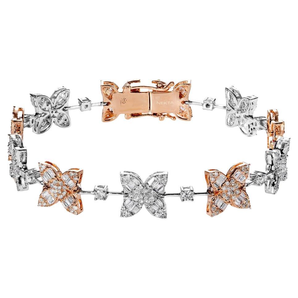 Bracelet en diamants de forme mélangée de 4 carats certifié
