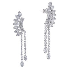 4 Carat Combine Mix Shape Dangling Diamond Earrings Certified