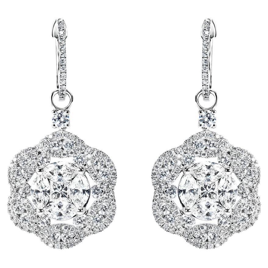 4 Karat Combine Mix Shape Diamant Huggie-Ohrringe zertifiziert