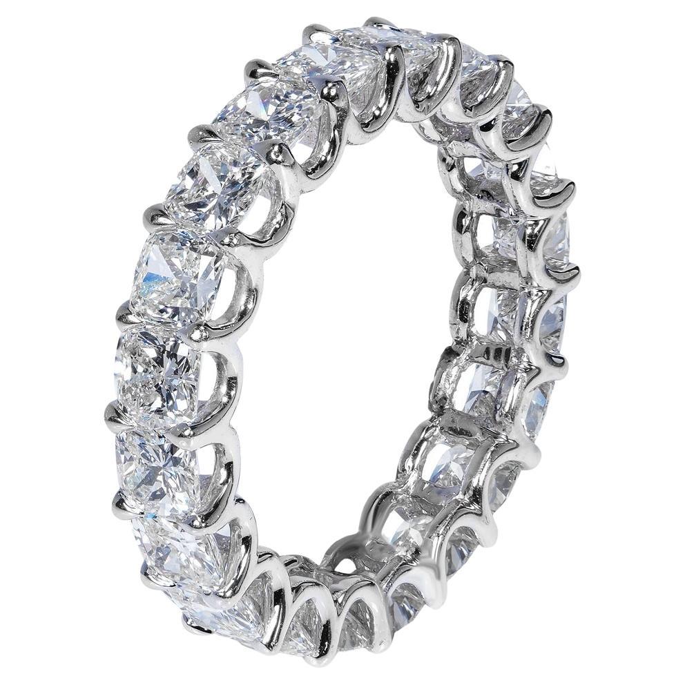 4 Carat Cushion Cut Diamond Eternity Band Certified For Sale