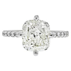 bague de fiançailles 4 Carats taille coussin L/VS2 GIA Nord:: Sud:: Est:: Ouest
