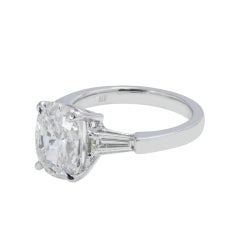 4 Carat Cushion Diamond Ring Brilliant White 18K Gold Classic Statement Heirloom
