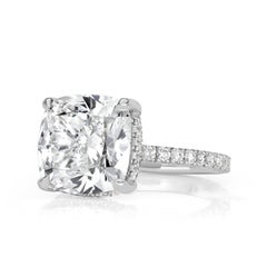 4 Carat Cushion Statement Brilliant White  A Classic Statement Diamond Ring