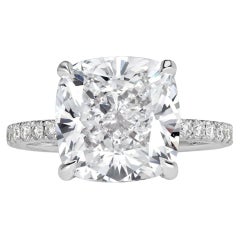 4 Carat Cushion Statement Brilliant White  A Classic Statement Diamond Ring