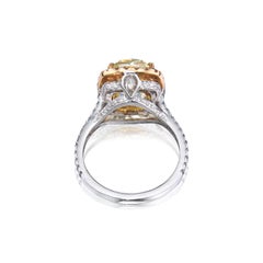 4 Carat Cushion Statement Fancy Yellow 14K Gold A Crown-Worthy Fancy Rarity