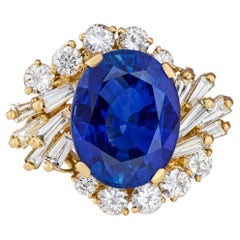 4 Carat Cushion Statement Royal Blue Sapphire 14K White Gold Effortless Elegance