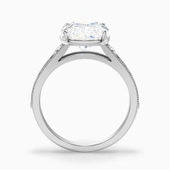 4 Carat Cushion Statement Type IIa Brilliant White / D color FL/IF 14K Gold