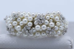 4 Carat Diamond and Cultured Pearl Bracelet