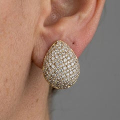4 Carat Diamond Cluster Pear Shape Earrings