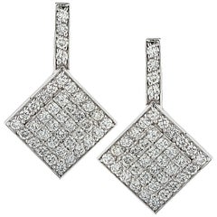 4 Carat Diamond Dangle Earrings