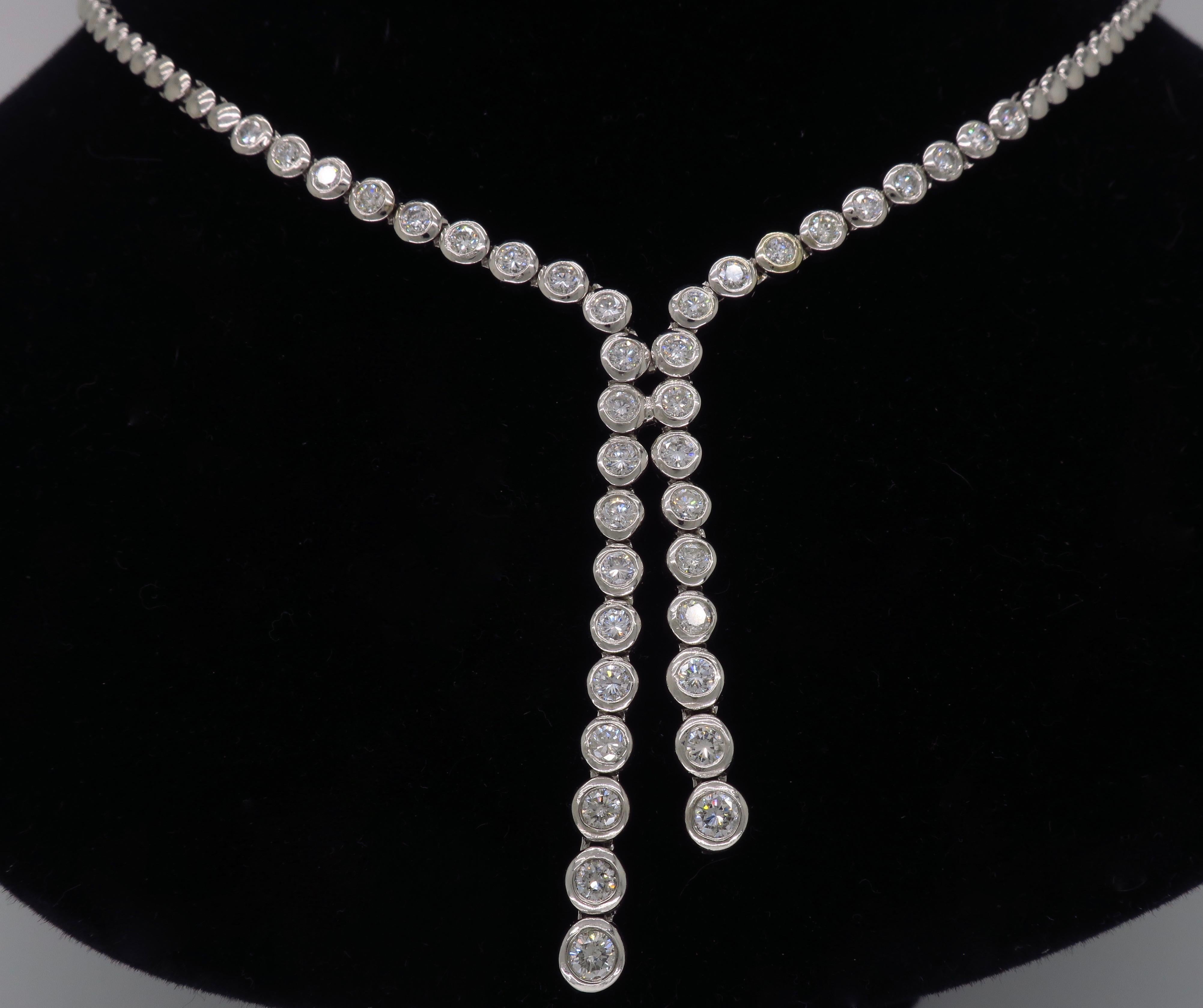 Women's or Men's 4 Carat Diamond Drop Necklace