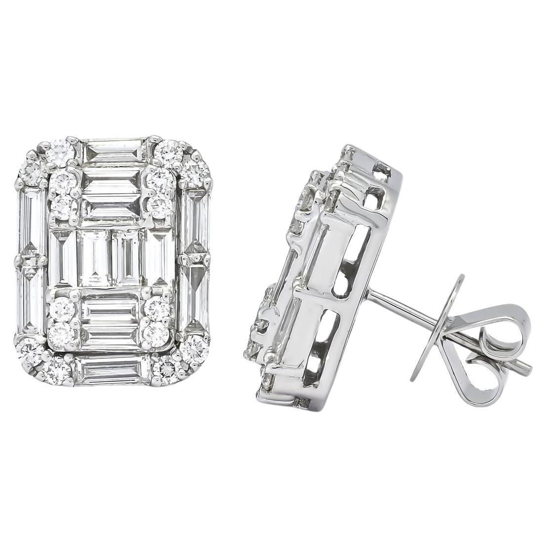 Moderne Boucles d'oreilles en diamant de 4 carats en vente