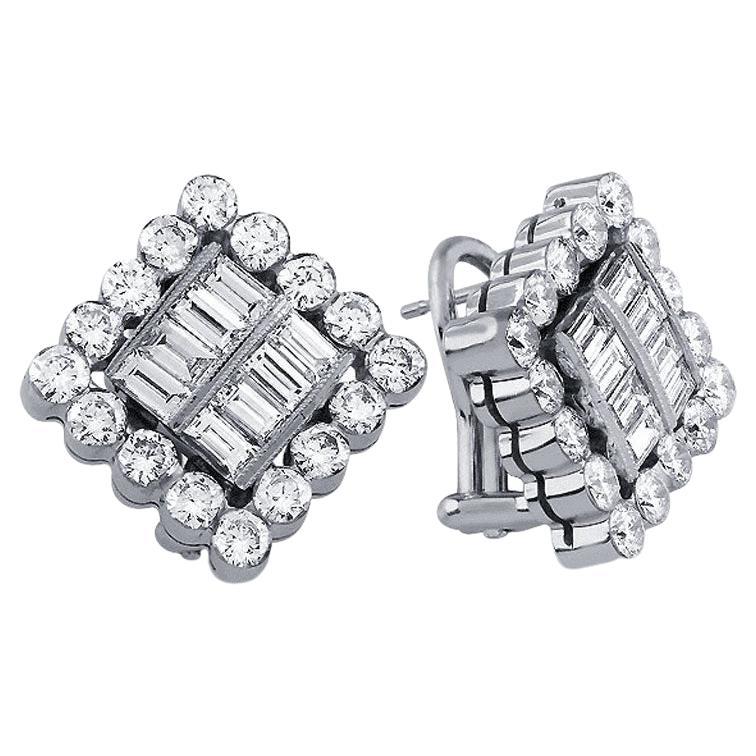 4 Carat Diamond Earrings in 18k Gold