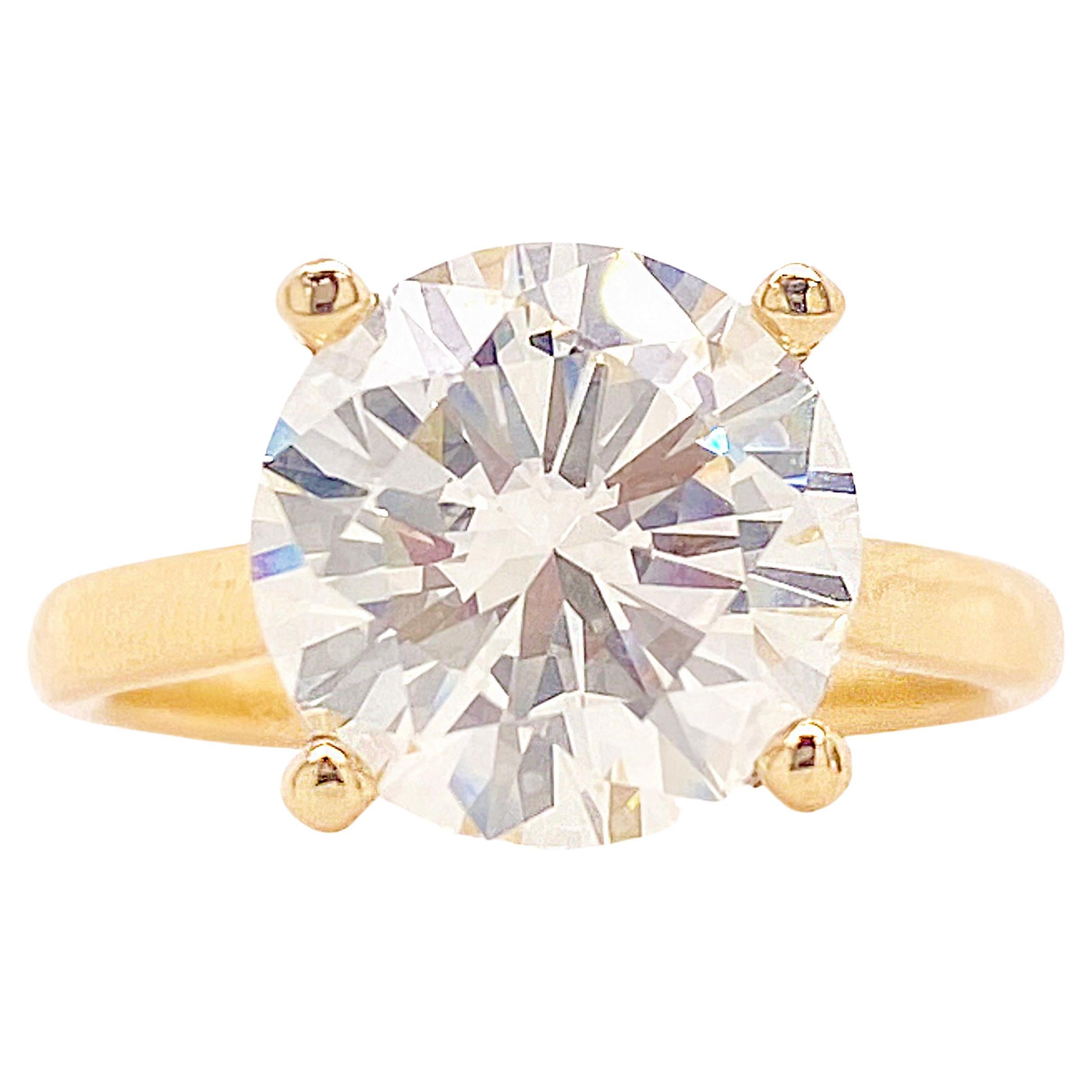 4 Carat Round Solitare Diamond Engagement Ring GIA Certified Natural Diamond For Sale