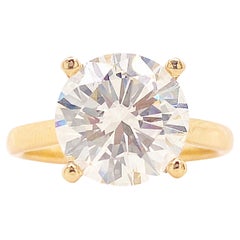 4 Carat Diamond Engagement Ring, Large Round Diamond Solitaire Engagement Ring