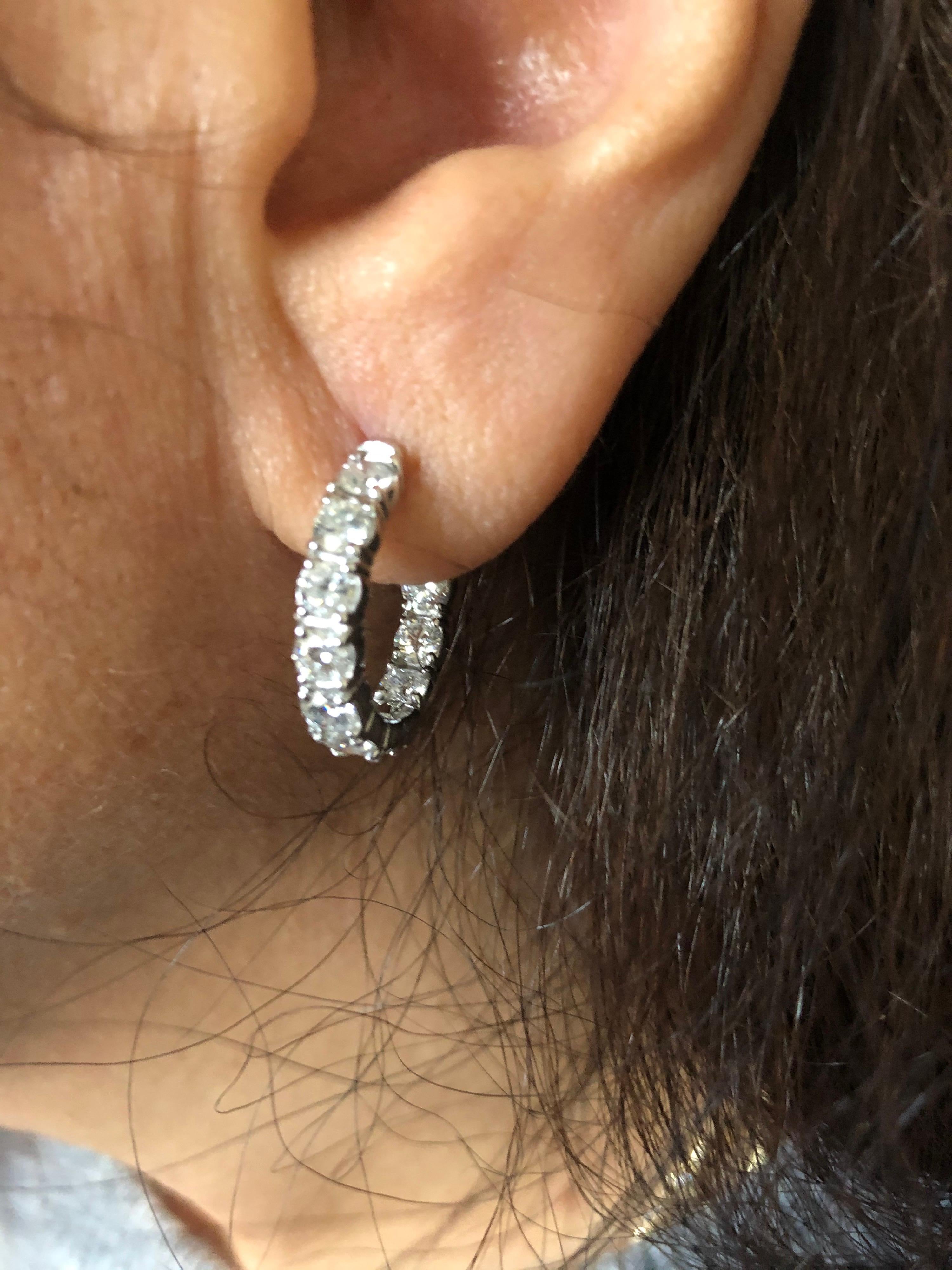 4ct diamond hoop earrings