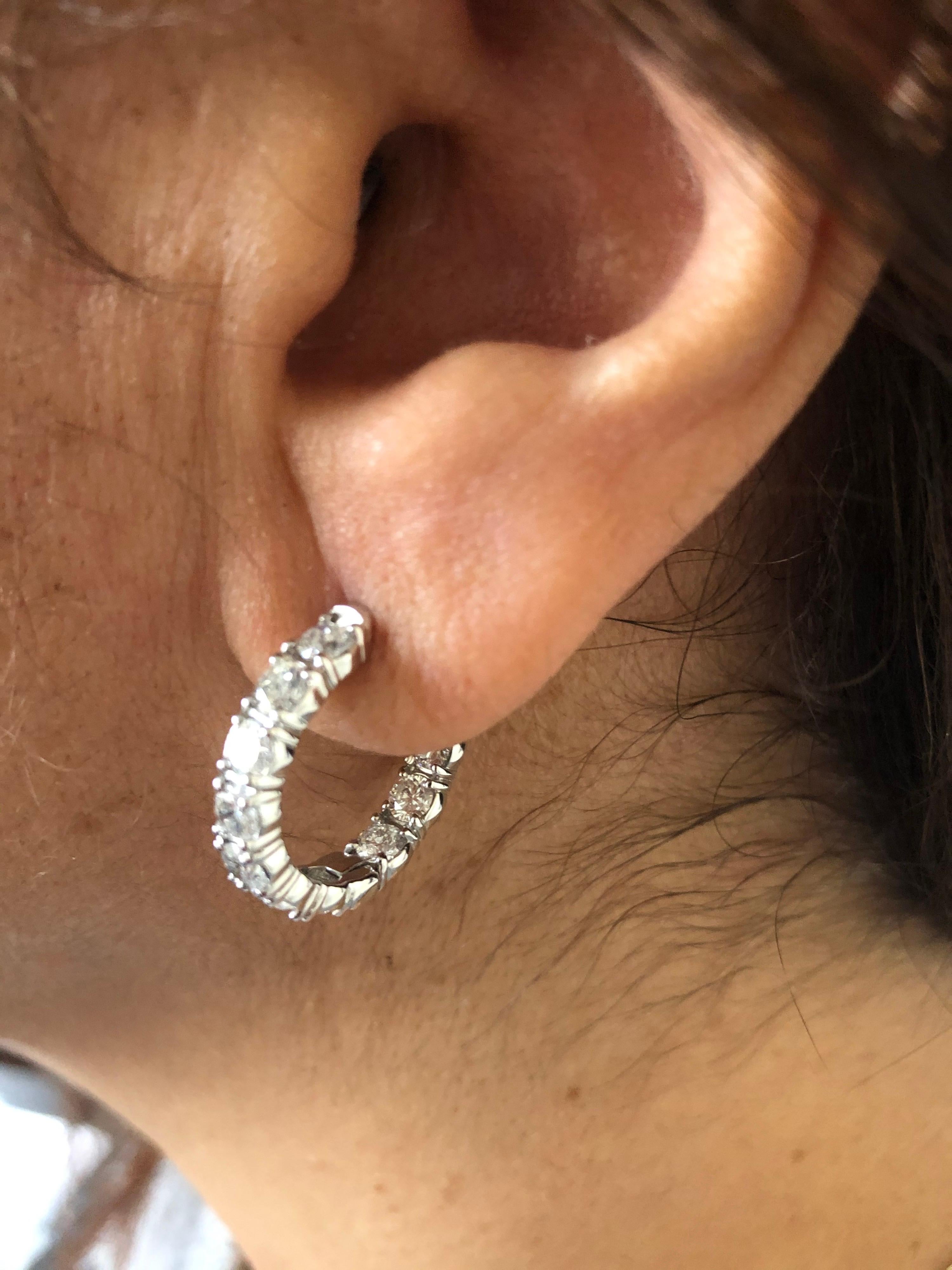 4 ct diamond hoop earrings