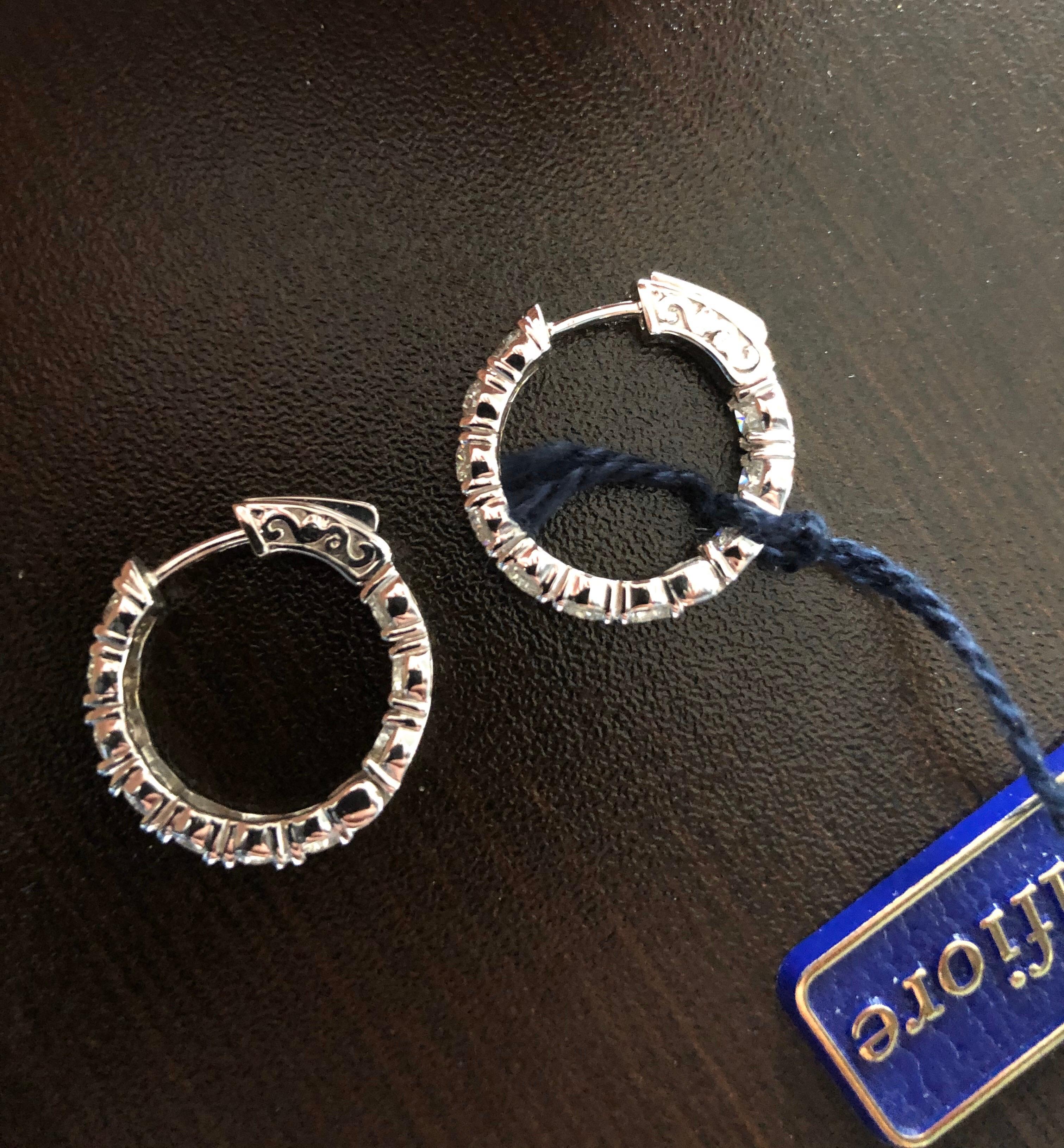 4 Carat Diamond Hoops Earrings In New Condition In Great Neck, NY