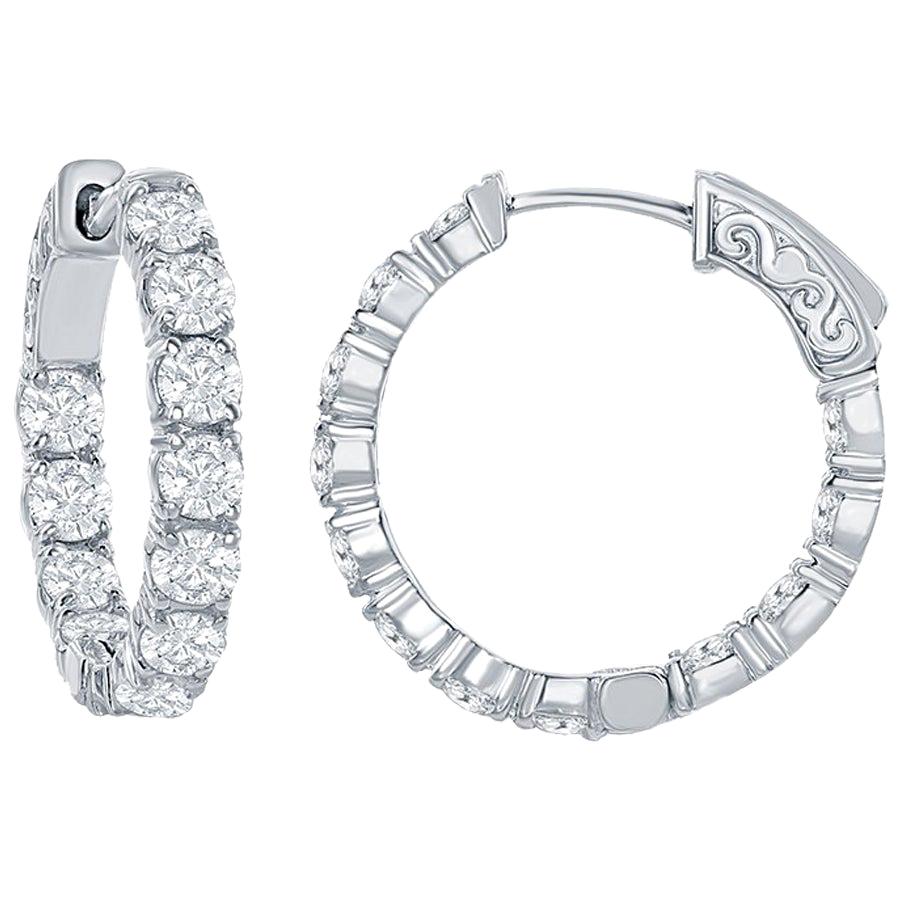 4 Carat Diamond Hoops Earrings