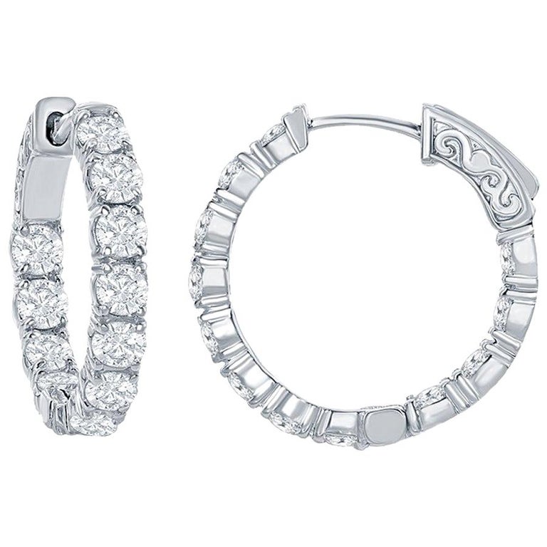 4 Carat Diamond Hoops Earrings For Sale at 1stDibs 4 carat diamond