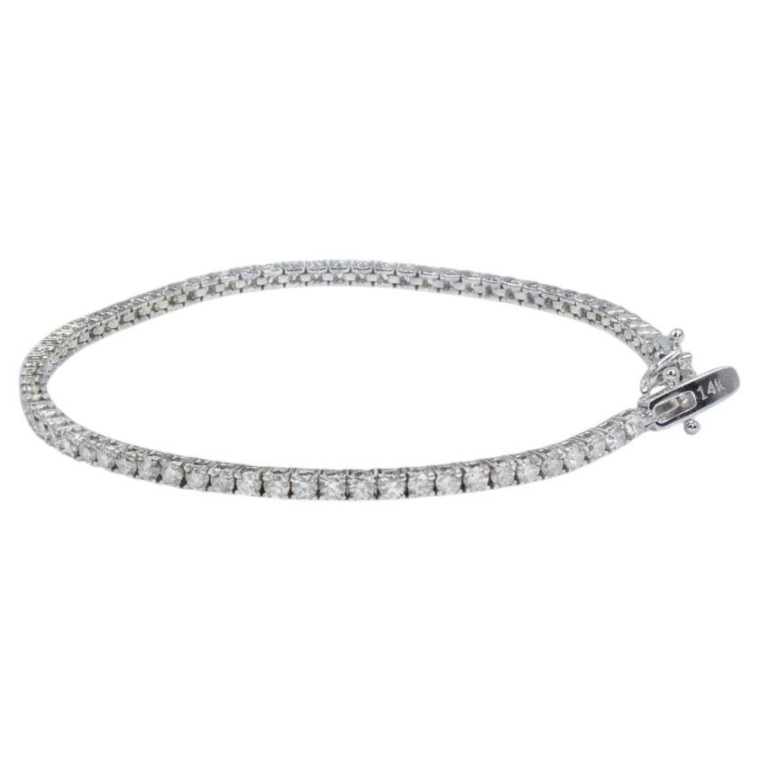 4 Carat Diamond Round Brilliant Tennis Bracelet in 14k White Gold