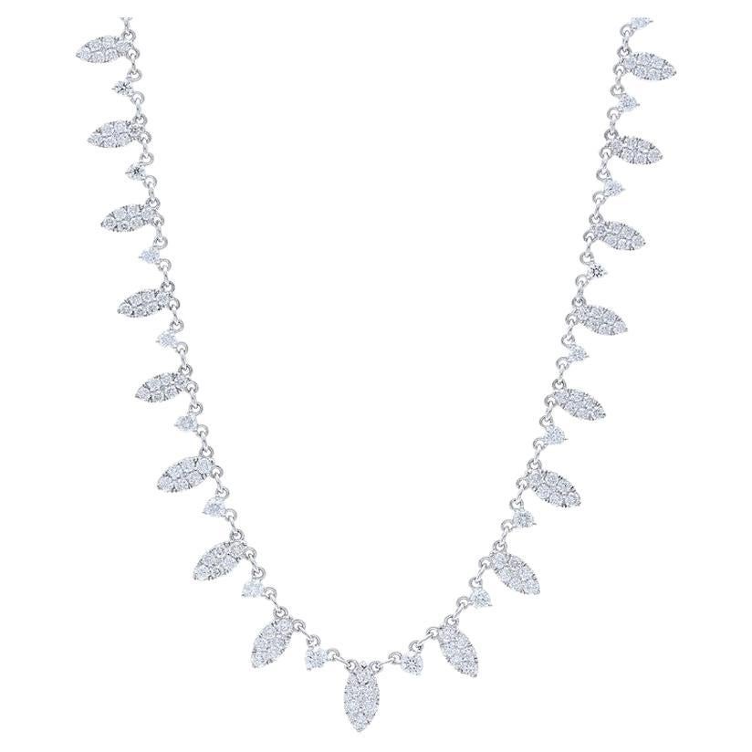 4 carat diamond Sequera Necklace in 14K white gold For Sale