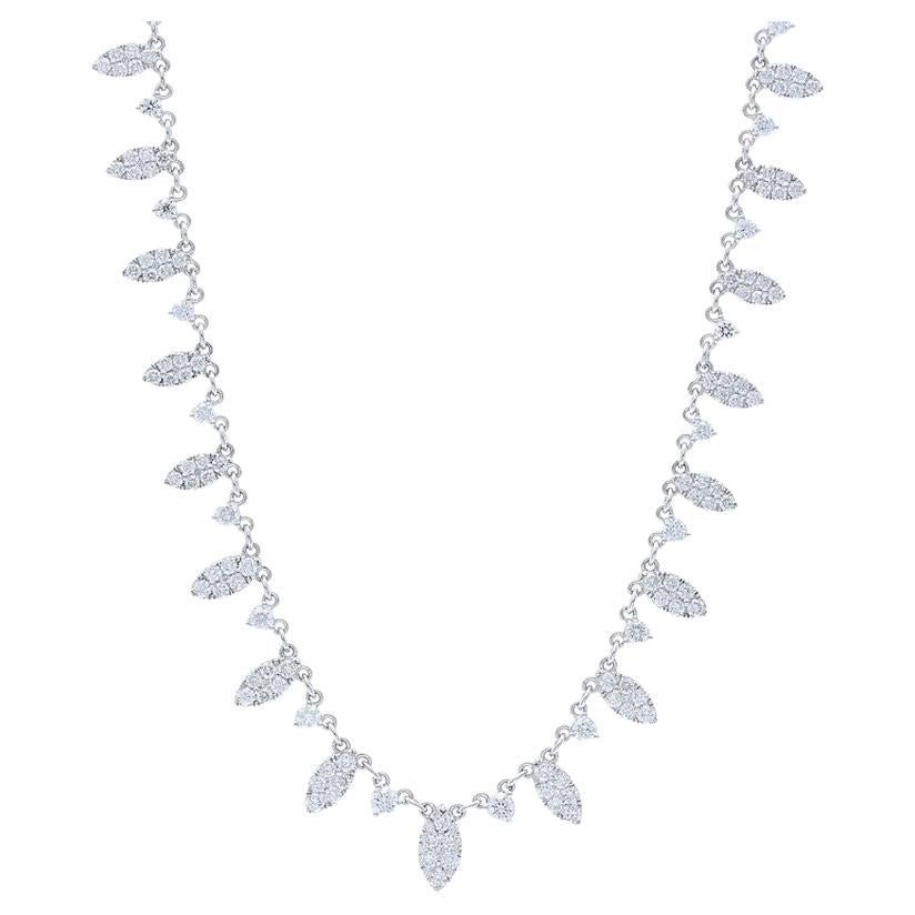 Collana Sequera con diamante da 4 carati in oro bianco 14K in vendita